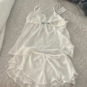 Sheer white two piece, classic and sexy, soft and comfortable